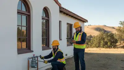 Stockton, CA plumbing repair team inspecting pipes for fast residential service