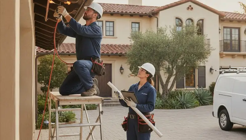 Stockton, CA plumber repairing a residential pipe leak for fast plumbing service
