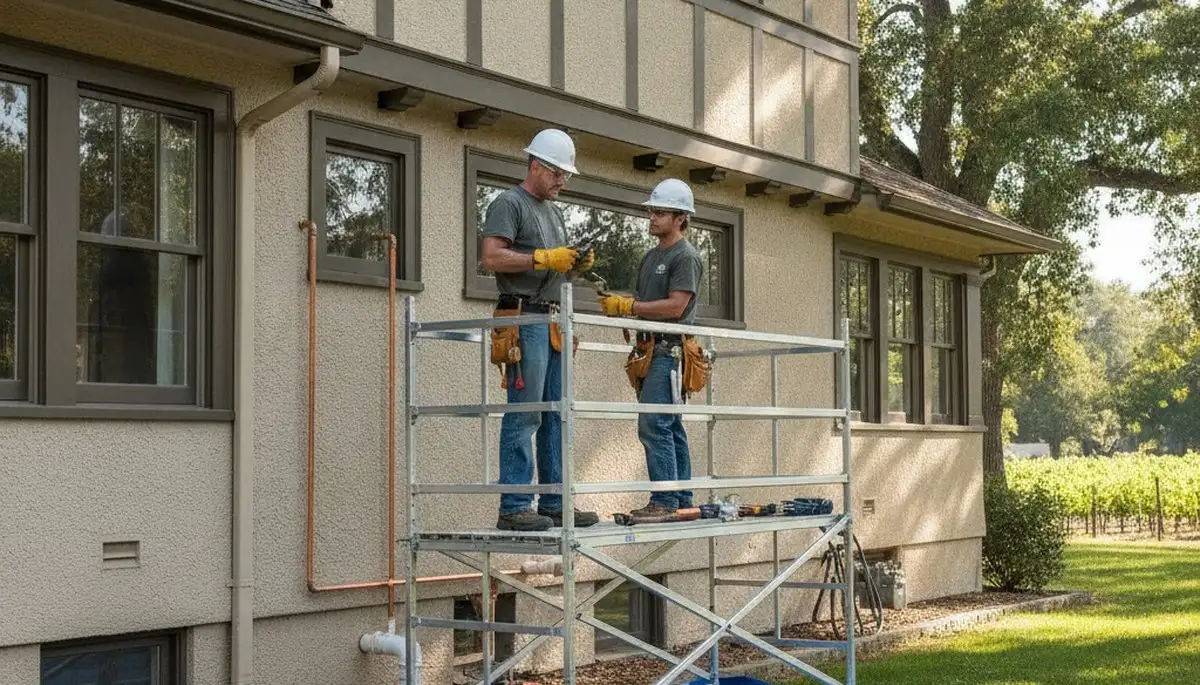 Stockton, CA plumber repairing a leak for a plumbing service call