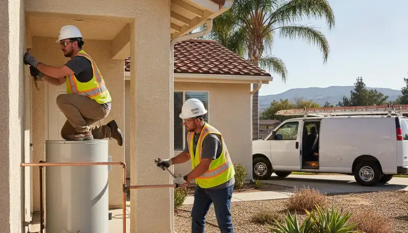 Stockton, CA plumber repairing a residential pipe for plumbing repair service