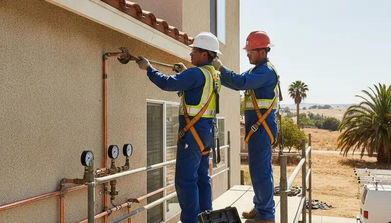 Stockton, CA plumber repairing a sink leak for a local plumbing repair service