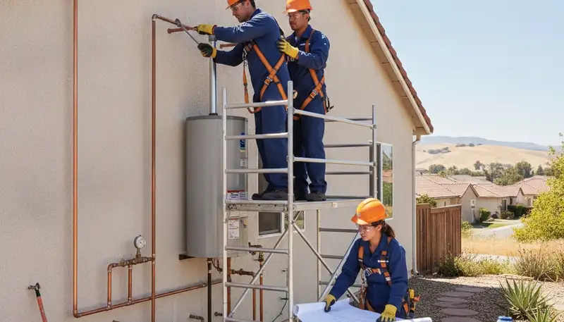 Stockton, CA plumber repairing a pipe leak for residential plumbing service