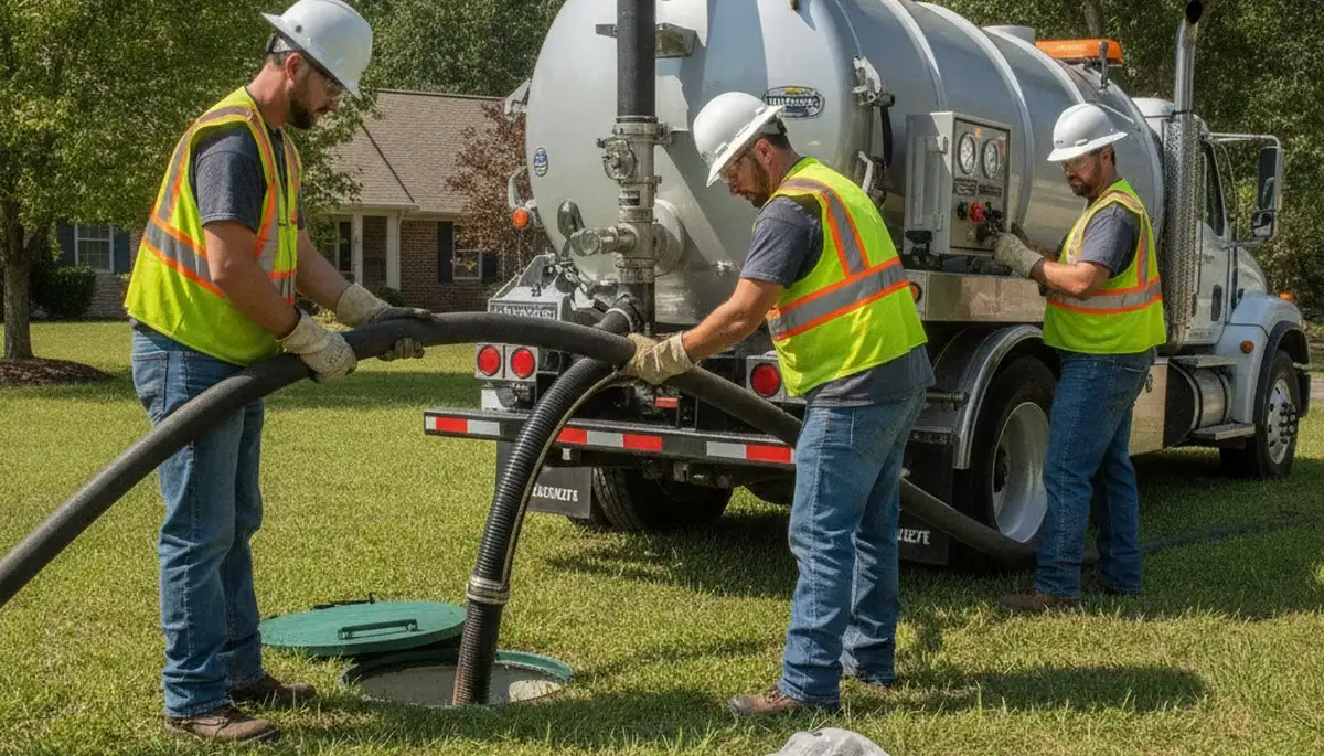 Stockton, CA septic pumping service truck for residential sewer maintenance and backup prevention